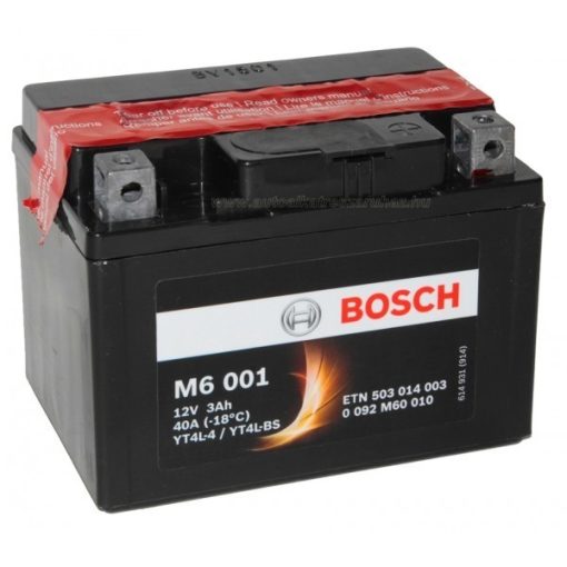 Bosch YT4L-4/YT4L-BS 12V 3Ah 40A AGM jobb+ motorkerékpár akkumulátor - 503014003