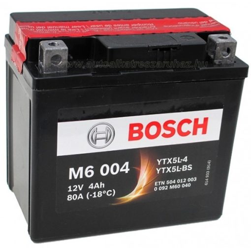 Bosch YTX5L-4/YTX5L-BS 12V 4Ah 30A AGM jobb+ motorkerékpár akkumulátor - 504012003