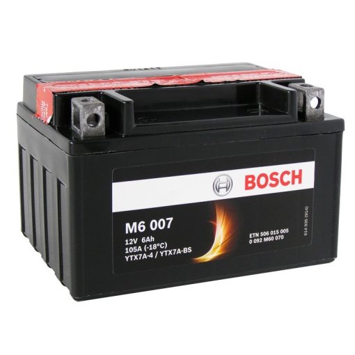 Bosch YTX7A-4/YTX7A-BS 12V 6Ah 105A AGM bal+ motorkerékpár akkumulátor - 506015005