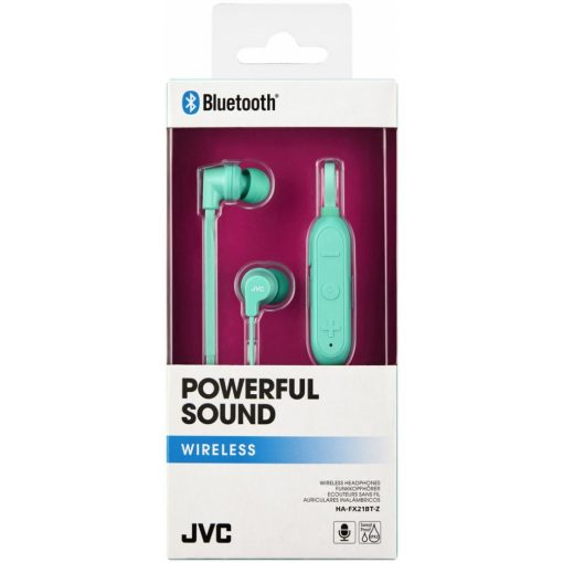 JVC HA-FX21BT-Z Fülhallgató Bluetooth kapcsolattal, kékes zöld színben