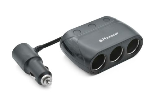 Phonocar  05223 Plug&Play szivargyújtó elosztó aljzat, 3 szivargyújtóra és 2 USB-re, 12/24V