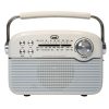Trevi RA 7F50 BT Hordozható vintage napelemes rádió, Bluetooth-tal, USB és SD kártya bemenettel krémfehér színben 