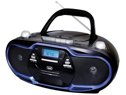 Trevi CMP 574 USB Hordozható Boombox Sztereó CD, USB és Kazettás Lejátszó, digitális FM rádióval, 20W teljesítménnyel
