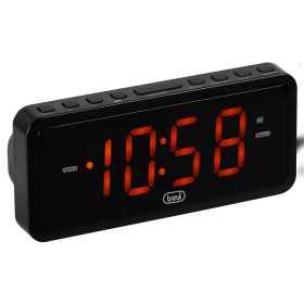   Trevi EC 882 digitális ébresztőóra – 1.2”-os LED kijelző, kettős ébresztés, fényerőszabályzás és rezgő funkció