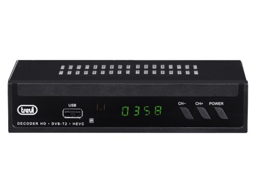 Trevi HE 3378 T2 -  HD DVB-T2 dekóder H.265/HEVC 10 bit támogatással, két távirányítóval, Mindig TV vételhez