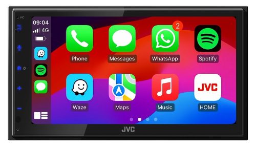 JVC KW-M695DBW Apple CarPlay és Android Auto, DAB+/FM rádió, Bluetooth és prémium hangzású 2 DIN autós multimédia