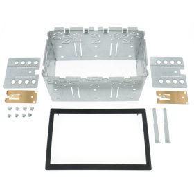   Dietz BOA-24430-02 univerzális fém beépítőkeret 2 DIN autós multimédiákhoz (182x112 mm) – kiegészítőkkel