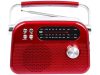 Trevi RDA 70 BR Klasszikus Retro FM/AM/SW rádió, Bluetooth-tal, USB és SD kártya bemenettel, beépített akkuval, piros szín