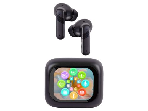 Trevi EAR 100 AID AI fordítással, érintőképernyős kijelzővel és multimédiás vezérléssel ellátott Bluetooth fülhallgató, fekete