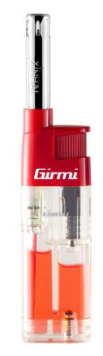 Girmi AG20 újratölthető gázgyújtó, biztonságos, ergonomikus, ISO minősítés, gyertyákhoz, grillezéshez és főzéshez. Piros