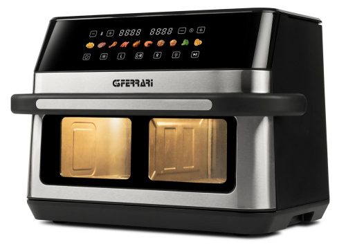 G3 Ferrari G10223 Friggisano 6+6 – két 6 literes sütőzóna vagy 12 liter egyben, 10 program, 2.200 W teljesítmény