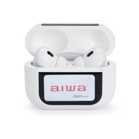   Aiwa EBTW-350WT Professzionális vezeték nélküli fülhallgató ANC-vel, érintőkijelzős tokkal, 25 órás üzemidő, fehér szín