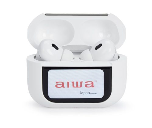 Aiwa EBTW-350WT Professzionális vezeték nélküli fülhallgató ANC-vel, érintőkijelzős tokkal, 25 órás üzemidő, fehér szín