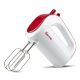 Girmi SB02 elektromos kézi mixer, 170 W teljesítmény, 5 sebességfokozat, TURBO funkció, rozsdamentes acél tartozékok, fehér/piros
