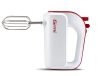 Girmi SB02 elektromos kézi mixer, 170 W teljesítmény, 5 sebességfokozat, TURBO funkció, rozsdamentes acél tartozékok, fehér/piros