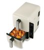 Girmi FG41 Ecofrit Dual kétzónás forrólevegős fritőz 9 literes (2x4.5 liter) kapacitással, Homok-bézs szín, SYNC és MATCH funkcióval