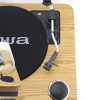 Aiwa LPS-25WD lemezjátszó, 3 sebesség, Bluetooth, USB digitalizálás, FM rádió, beépített hangszóró, fa színben