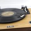 Aiwa LPS-25WD lemezjátszó, 3 sebesség, Bluetooth, USB digitalizálás, FM rádió, beépített hangszóró, fa színben