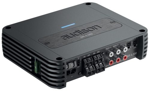 Audison SR 4.300 ver.2 4 csatornás D-osztályú autóhifi erősítő 4 x 130W 2 Ohm, kompakt kivitel, teljes körű szűrőszakasz