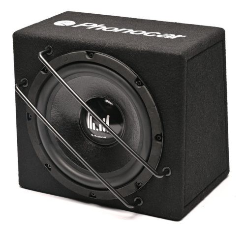 Phonocar 02921 Pémium 200 mm-es kompakt kis méretű autós mélyláda, 420W, passzív fa ház, prémium basszusélmény