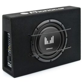   Phonocar 02924 Extralarge professzionális aktív autós mélyláda 250 mm D-osztályú erősítővel, 600 W, ultra mély basszus