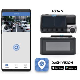   Phonocar VM443 menetrögzítő kamera 4K felbontással, Wi-Fi/GPS, 3.2" kijelző, 64GB microSD kártyával