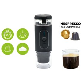   Phonocar 04991 hordozható kávéfőző Nespresso kapszulához és őrölt kávéhoz, autós, 7500 mAh akkumulátorral