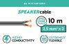 Phonocar 061452 Professzionális hangszórókábel 2,5 mm² x 2, 10m tekercs, extrém rugalmas soft touch burkolat