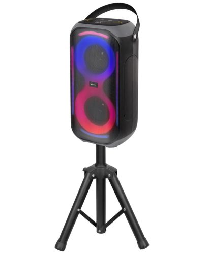 Trevi XFM225W Prémium vezeték nélküli 50W party hangszóró TWS funkcióval, LED diszkófénnyel, mikrofon és állvány