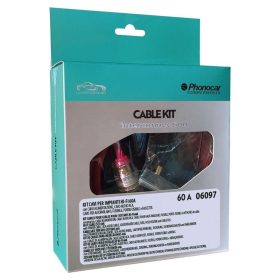   Phonocar 06097 Professzionális 60A autóhifi kábelkészlet prémium soft-touch szigeteléssel, teljes HI-FI rendszerhez