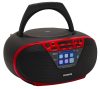 Aiwa BBTU-500DAB/RD hordozható CD/MP3/DAB+/FM rádió Bluetooth, USB, piros szín, 6W RMS, 2.4" színes kijelző, távirányítóval