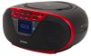 Aiwa BBTU-500DAB/RD hordozható CD/MP3/DAB+/FM rádió Bluetooth, USB, piros szín, 6W RMS, 2.4" színes kijelző, távirányítóval