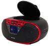 Aiwa BBTU-500DAB/RD hordozható CD/MP3/DAB+/FM rádió Bluetooth, USB, piros szín, 6W RMS, 2.4" színes kijelző, távirányítóval
