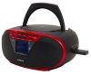 Aiwa BBTU-500DAB/RD hordozható CD/MP3/DAB+/FM rádió Bluetooth, USB, piros szín, 6W RMS, 2.4" színes kijelző, távirányítóval