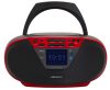 Aiwa BBTU-500DAB/RD hordozható CD/MP3/DAB+/FM rádió Bluetooth, USB, piros szín, 6W RMS, 2.4" színes kijelző, távirányítóval