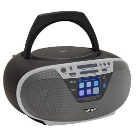   Aiwa BBTU-500DAB/SL hordozható rádió ezüst színben, DAB/FM, Bluetooth, USB, CD-lejátszó