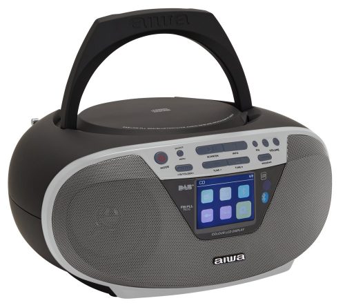 Aiwa BBTU-500DAB/SL hordozható rádió ezüst színben, DAB/FM, Bluetooth, USB, CD-lejátszó