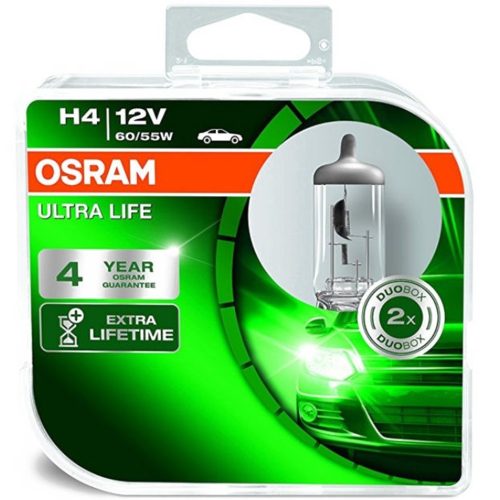 Osram Ultra Life H4 12V 60/55W P43t autó izzó, duó csomag - 64193ULT-HCB