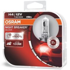  Osram Night Breaker Silver H4 12V 60/55W +100% autó izzó, duó csomag - 64193NBS-HCB