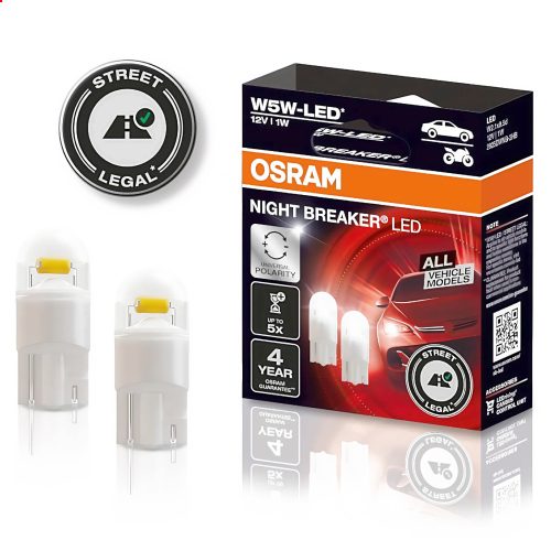 Osram Night Breaker W5W LED 12V 1W jelzőizzó, duó csomag - 2825DWNB-2HFB