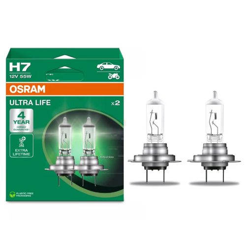 Osram Ultra Life H7 12V 55W PX26d autó izzó, duó csomag - 64210ULT-2HB