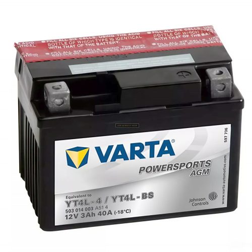 Varta Powersports AGM YT4L-BS akkumulátor - 503014