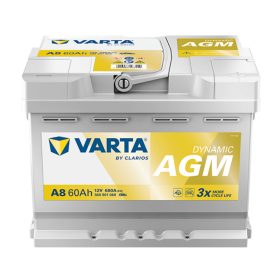   Varta Dynamic AGM 12V 60Ah 680A Jobb+ autó akkumulátor (A8) - 560901