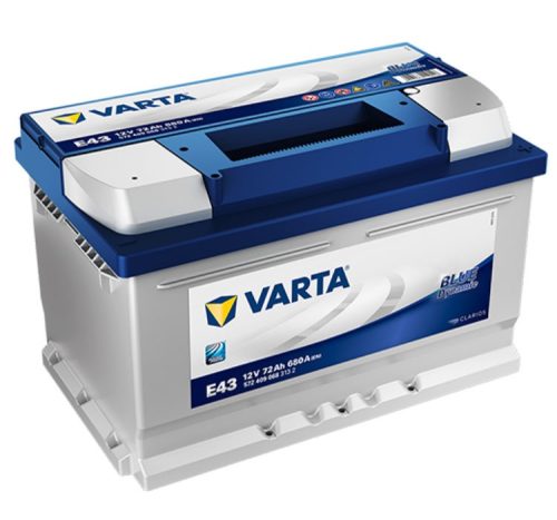 Varta Blue Dynamic 12V 72Ah 680A Jobb+ autó akkumulátor (E43) - 572409