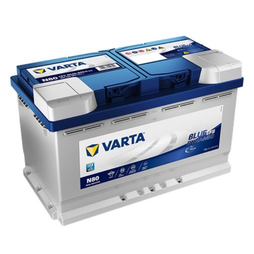 Varta Blue Dynamic EFB 12V 80Ah 800A Jobb+ autó akkumulátor (N80) - 580500