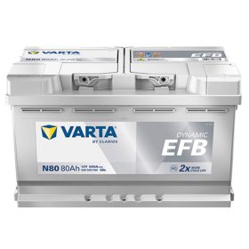   Varta Dynamic EFB 12V 80Ah 800A Jobb+ autó akkumulátor (N80)-580500