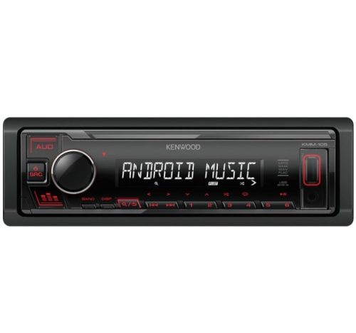 Kenwood-KMM-105R-USB-autoradio-piros-gombszin