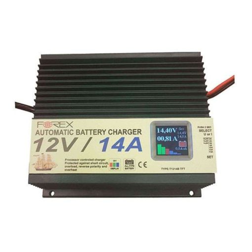 Forex T1214TFT 12V/14A TFT akkumulátor töltő, digitális kijelezővel